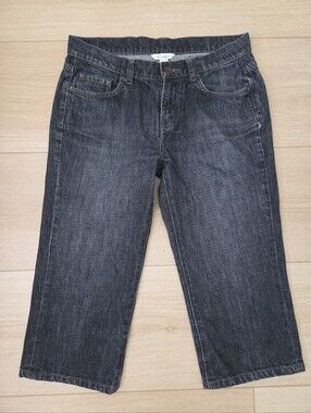 Garnet Hill Black denim bermuda shorts Women's size 4 Jorts